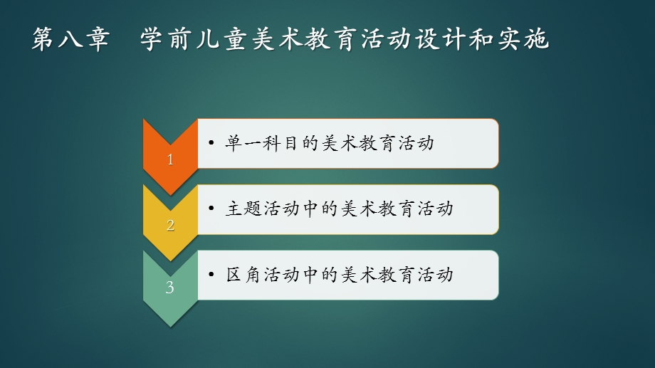 学前儿童美术教育与活动指导第八章 学前儿童美术教育活动设计和实施ppt课件.pptx_第1页