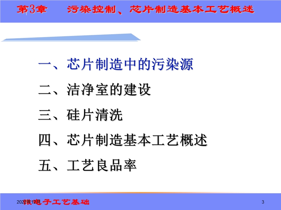 微电子工艺基础污染控制和芯片制造基本工艺概述ppt课件.ppt_第3页