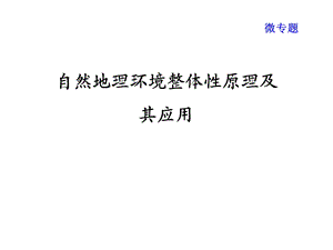 微专题“自然地理环境整体性原理及其应用”ppt课件.ppt