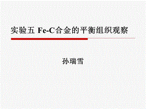 实验5 Fe C合金的平衡组织观察ppt课件.ppt