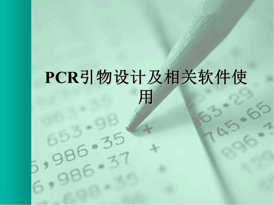 引物设计 初学者超级推荐ppt课件.ppt_第1页