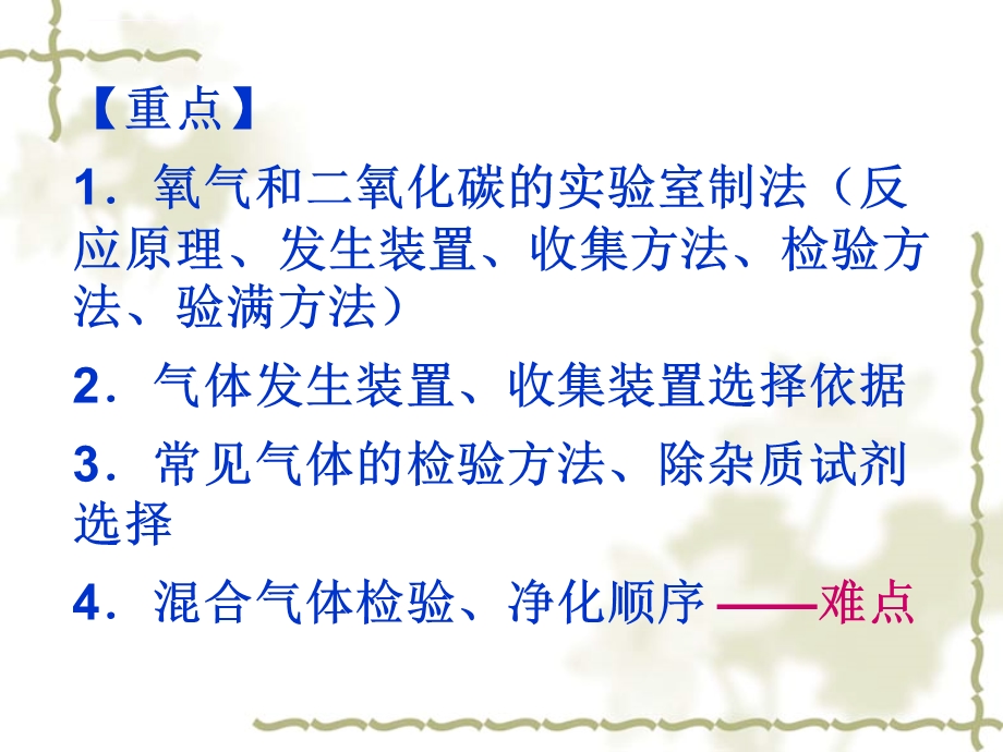 新课标鲁教版初中化学专题6《重要气体的制取与检验、除杂与净化》精品ppt课件.ppt_第3页