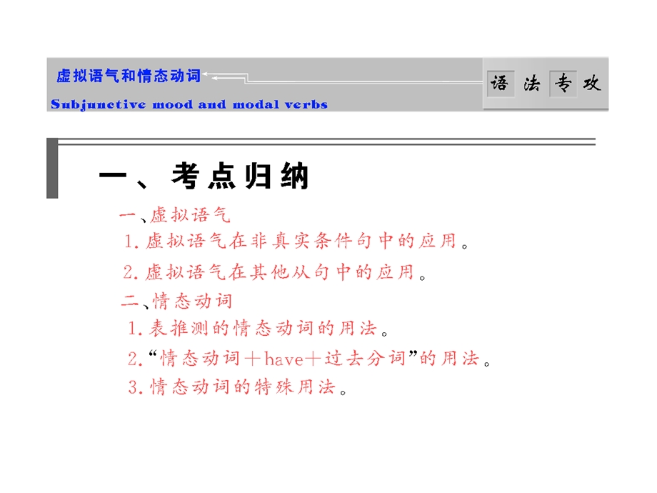 步步高高三英语一轮复习ppt课件语法专攻10虚拟语气和情态动词步步高高三英语一轮复习课件北师大版.ppt_第1页