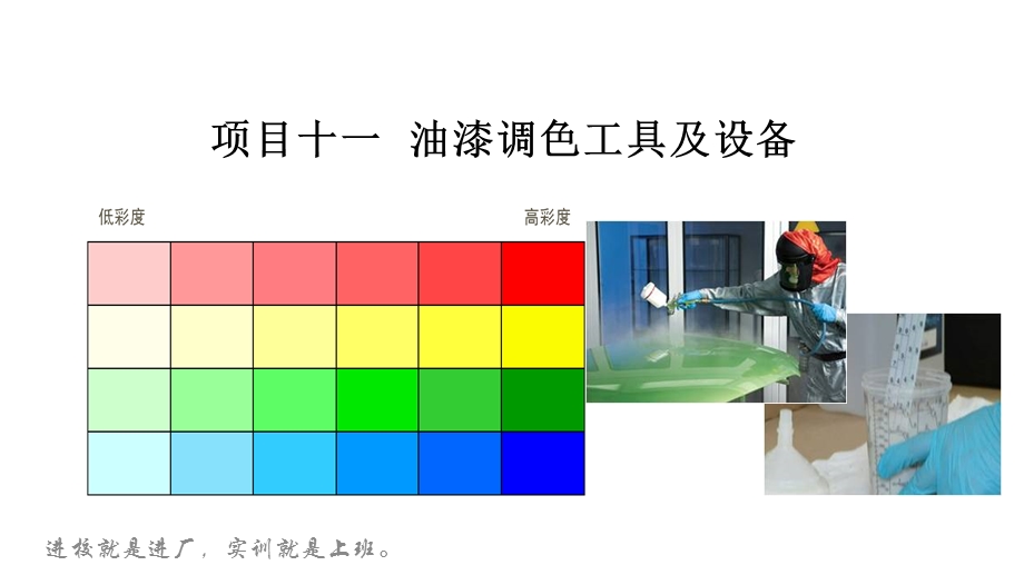 汽车修补涂装调色与抛光技术 项目十一 油漆调色工具及设备ppt课件.ppt_第1页