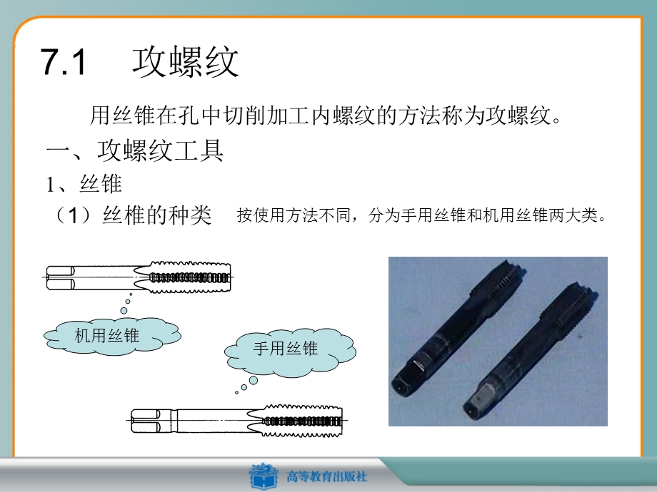 攻螺纹和套螺纹ppt课件.ppt_第1页