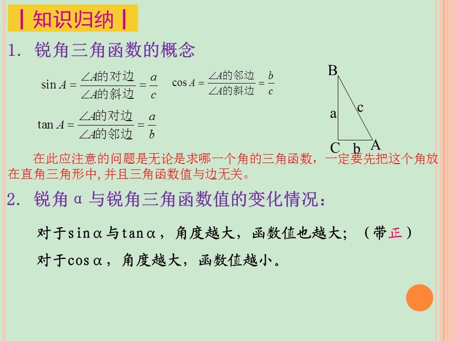 新人教版第28章锐角三角函数复习ppt课件.ppt_第2页