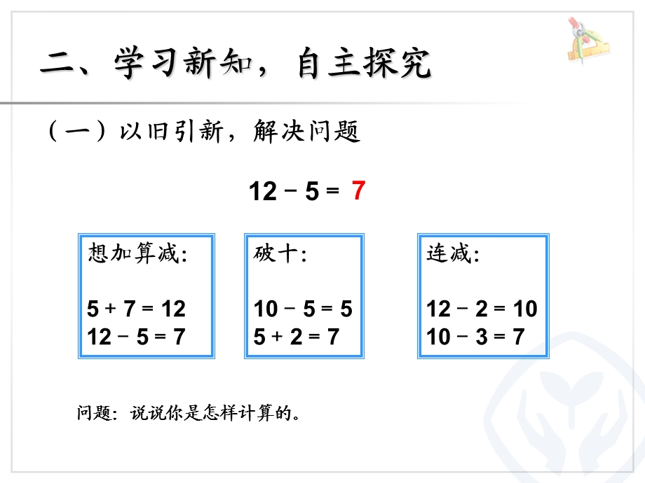 新人教版一年级数学下册十几减5、4、3、2ppt课件.ppt_第3页