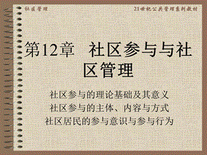 第12章社区参与与社区ppt课件.ppt