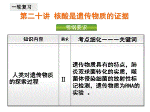 第20讲核酸是遗传物质的证据(一轮复习)ppt课件.ppt