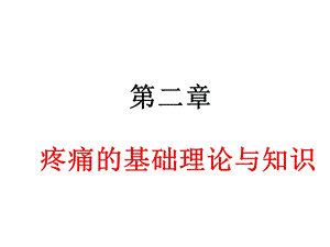 疼痛的基础理论与知识ppt课件.ppt