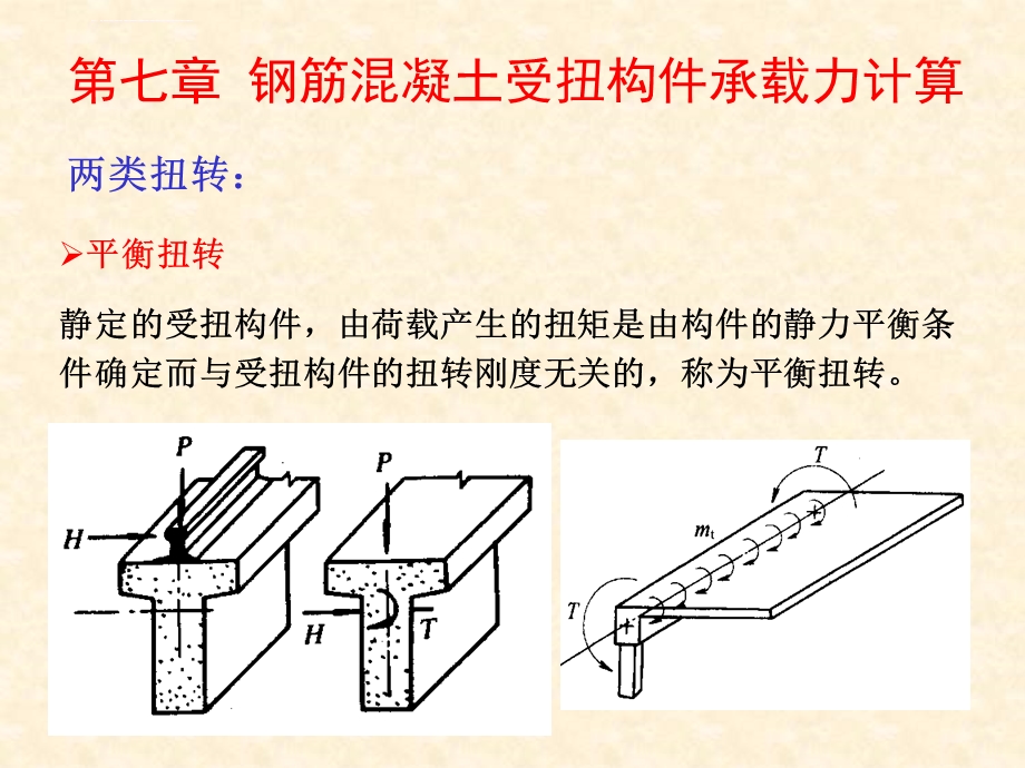 第七章 钢筋混凝土受扭构件承载力计算ppt课件.ppt_第1页