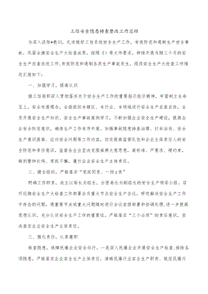 工信安全隐患排查整改工作总结.docx