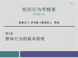 组织行为学——第8章 群体行为的基本原理分解ppt课件.ppt