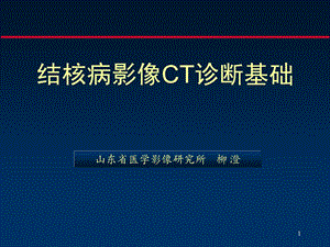 结核病影像CT诊断基础ppt课件.ppt