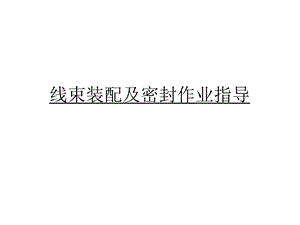 线束装配及密封作业指导ppt课件.ppt