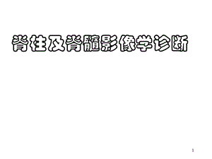 脊柱及脊髓影像学诊断ppt课件.ppt