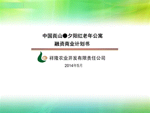 老年公寓融资计划书ppt课件.ppt