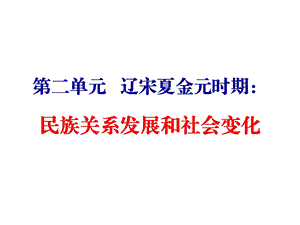 第二单元 辽宋夏金元时期：民族关系发展和社会变化复习ppt课件.pptx