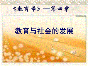 第四章教育与社会的发展ppt课件.ppt