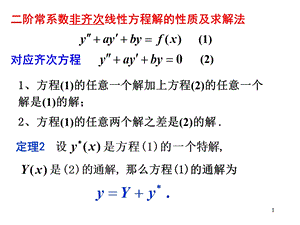 第六节 二阶常系数非齐次线性微分方程的解法ppt课件.ppt