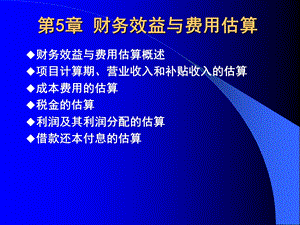 第五章 财务效益与费用估算ppt课件.ppt