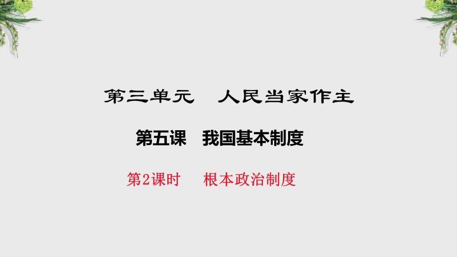 道德与法治八年级下册5.2《根本政治制度》ppt课件.pptx_第1页