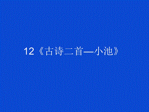 部编人教版小学一年级语文下册古诗二首 小池ppt课件.pptx