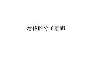 遗传的分子基础 ppt课件.ppt