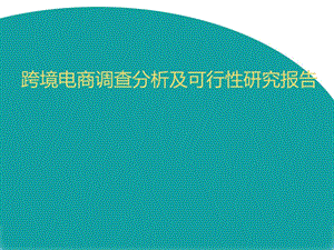 跨境电商市场行业分析及分析报告(素材类)ppt课件.ppt