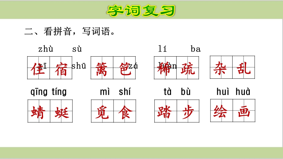 部编人教版四年级下册语文期末第一单元复习ppt课件.ppt_第3页