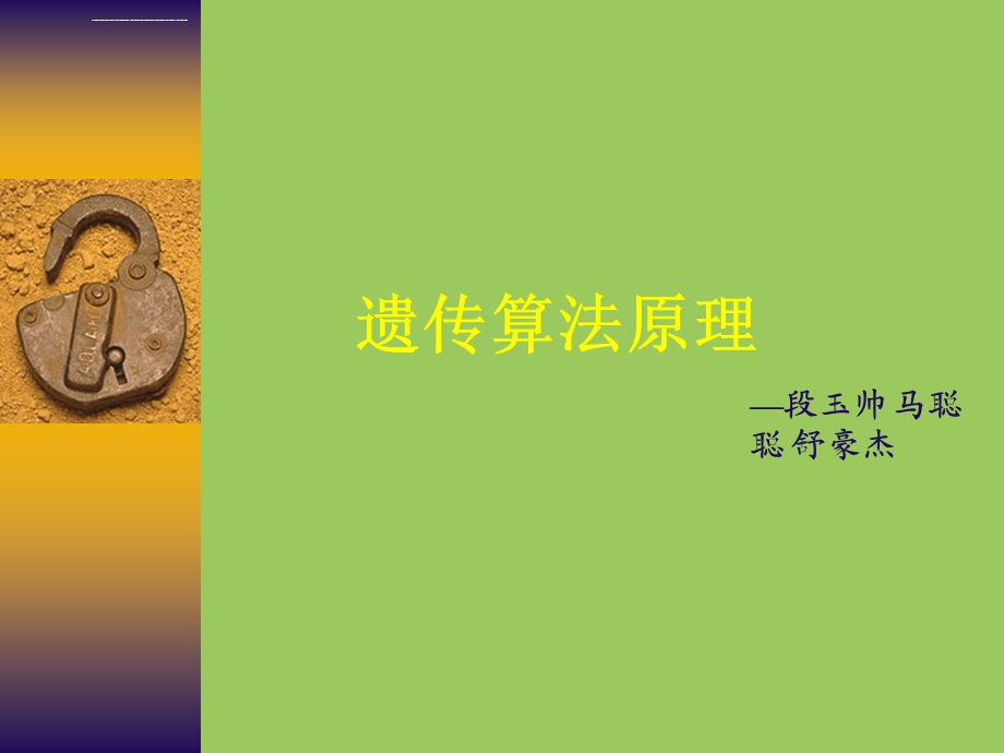 遗传算法改进及经典算法应用ppt课件.ppt_第1页