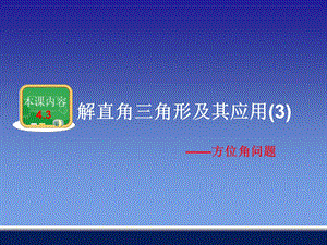 解直角三角形及其应用(3)湘教版ppt课件.ppt