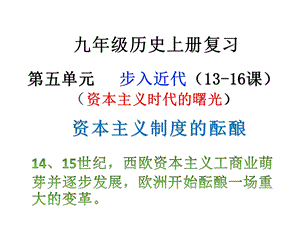 部编版九年级历史上册第五单元复习ppt课件.ppt