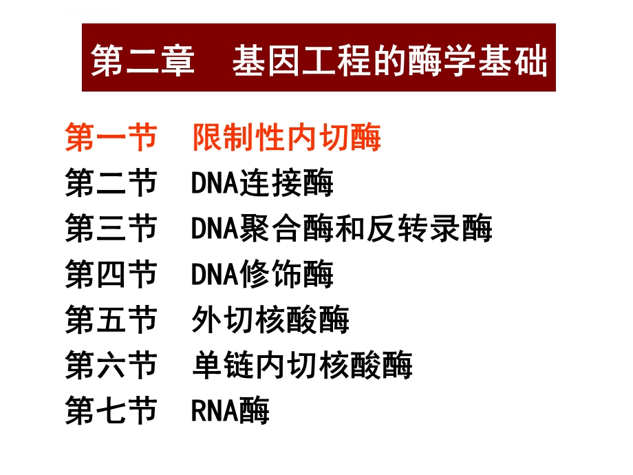 限制性核酸内切酶的命名和类型ppt课件.ppt_第1页