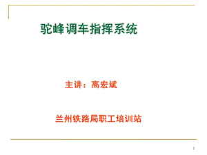 驼峰调车指挥系统ppt课件.ppt