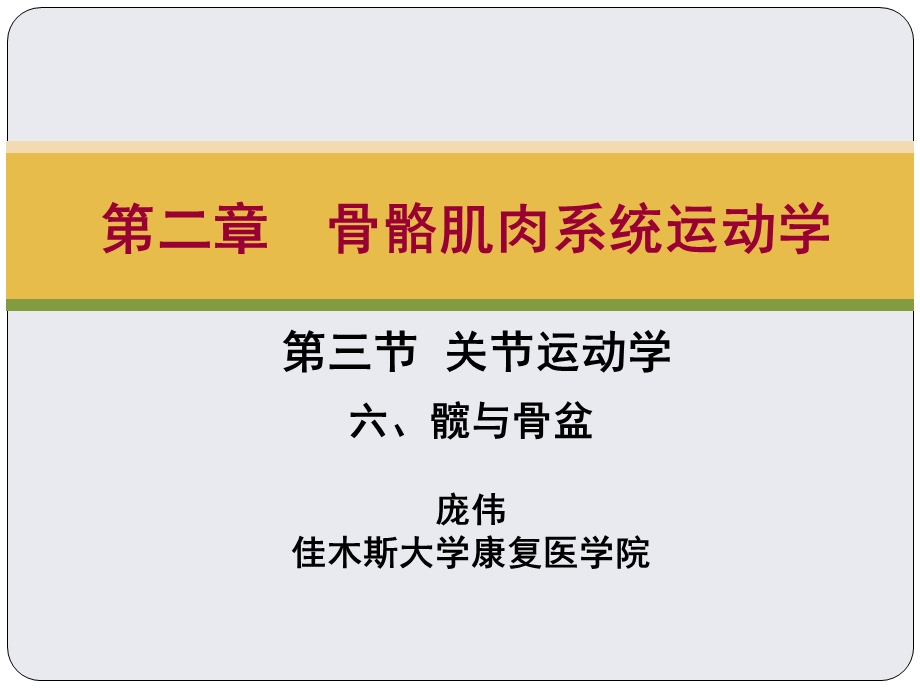 关节运动学、髋与骨盆主题讲座ppt课件.ppt_第1页