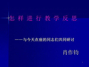 怎样进行教学反思肖作钧课件.ppt