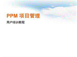 PPM 项目管理用户培训教程课件.ppt