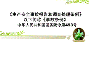 《生产安全事故报告和调查处理条例》课件.ppt