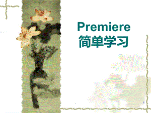 premiere 入门基础教程课件.ppt