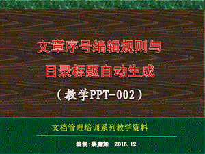 文档排版与序号规则 培训课件.ppt