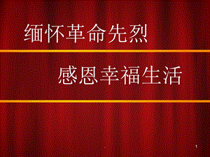 缅怀革命先烈感恩幸福生活 班队会课件.ppt