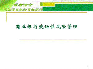 商业银行流动性风险监管 ——流动性风险管理与监管课件.ppt