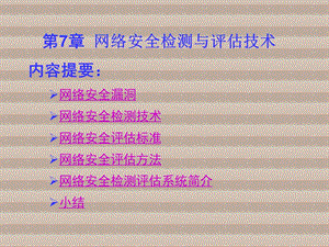 计算机网络安全7 网络安全检测与评估技术课件.ppt