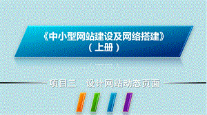 中小型网站建设及网络搭建项目三课件.ppt