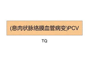 pcv 息肉状脉络膜血管病变课件.ppt