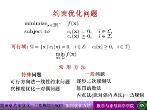 约束优化 二次规划与SQP课件.ppt