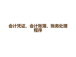 会计凭证、会计账簿、账务处理程序课件.ppt