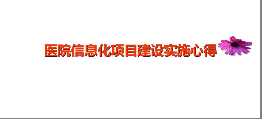 医院信息化项目建设实施心得课件.ppt_第1页