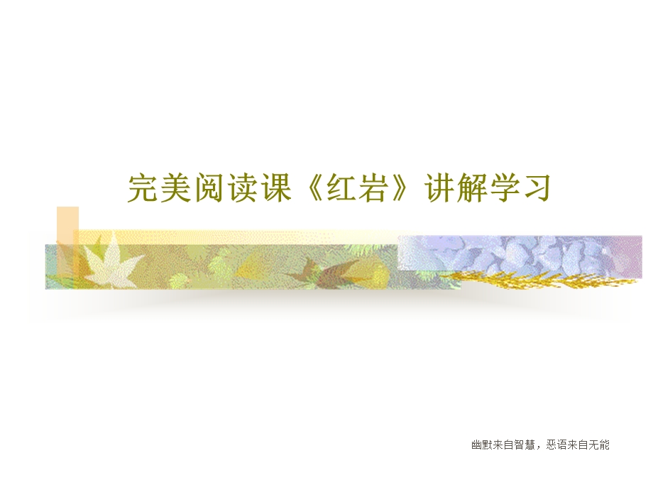 完美阅读课《红岩》讲解学习课件.ppt_第1页